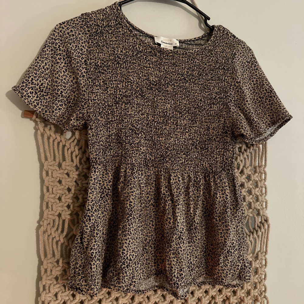 Urban romantics‎ top cropped shirt with flared details animal print small